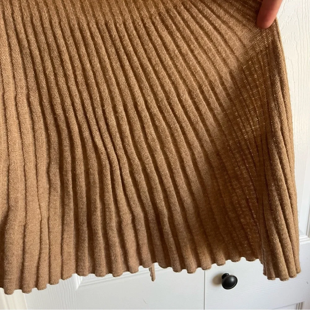 Charter Club 100% Cashmere Ribbed Draped Front Tan Cardigan Sweater Large